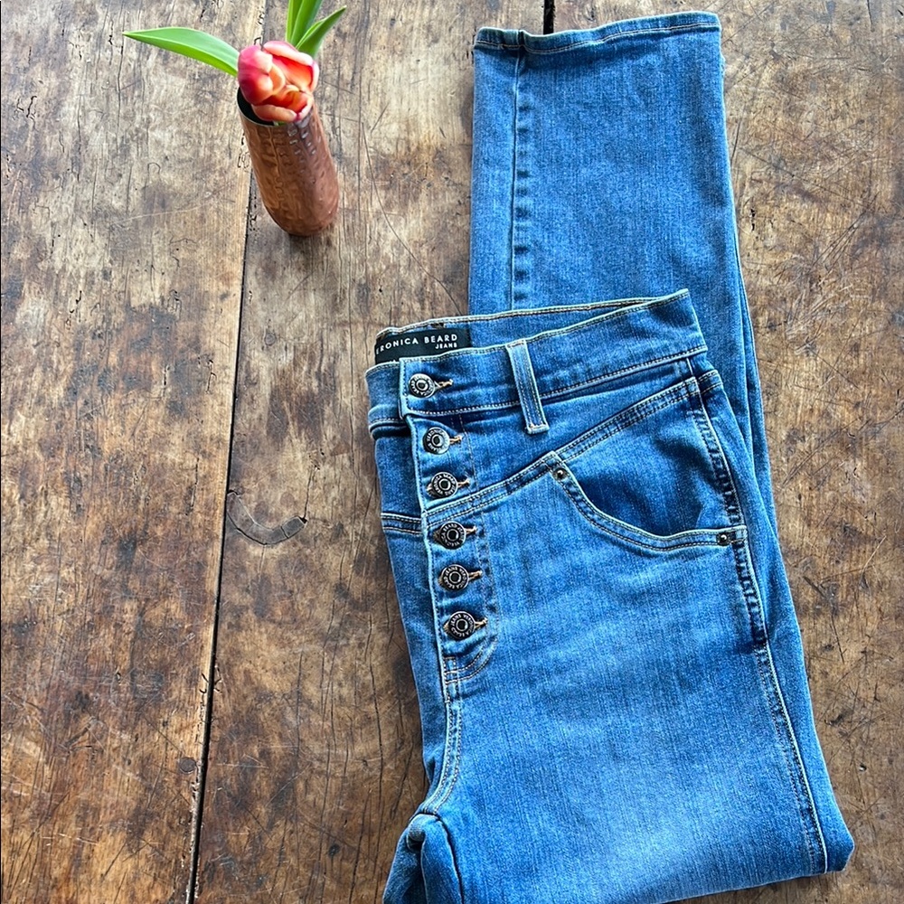 Veronica Beard Ryleigh Slim Straight High Rise Jeans